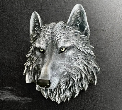 Handmade 3D Wolf Wall Art, Wild Animal Decor, Wolf Head Sculpture, Dog Statue