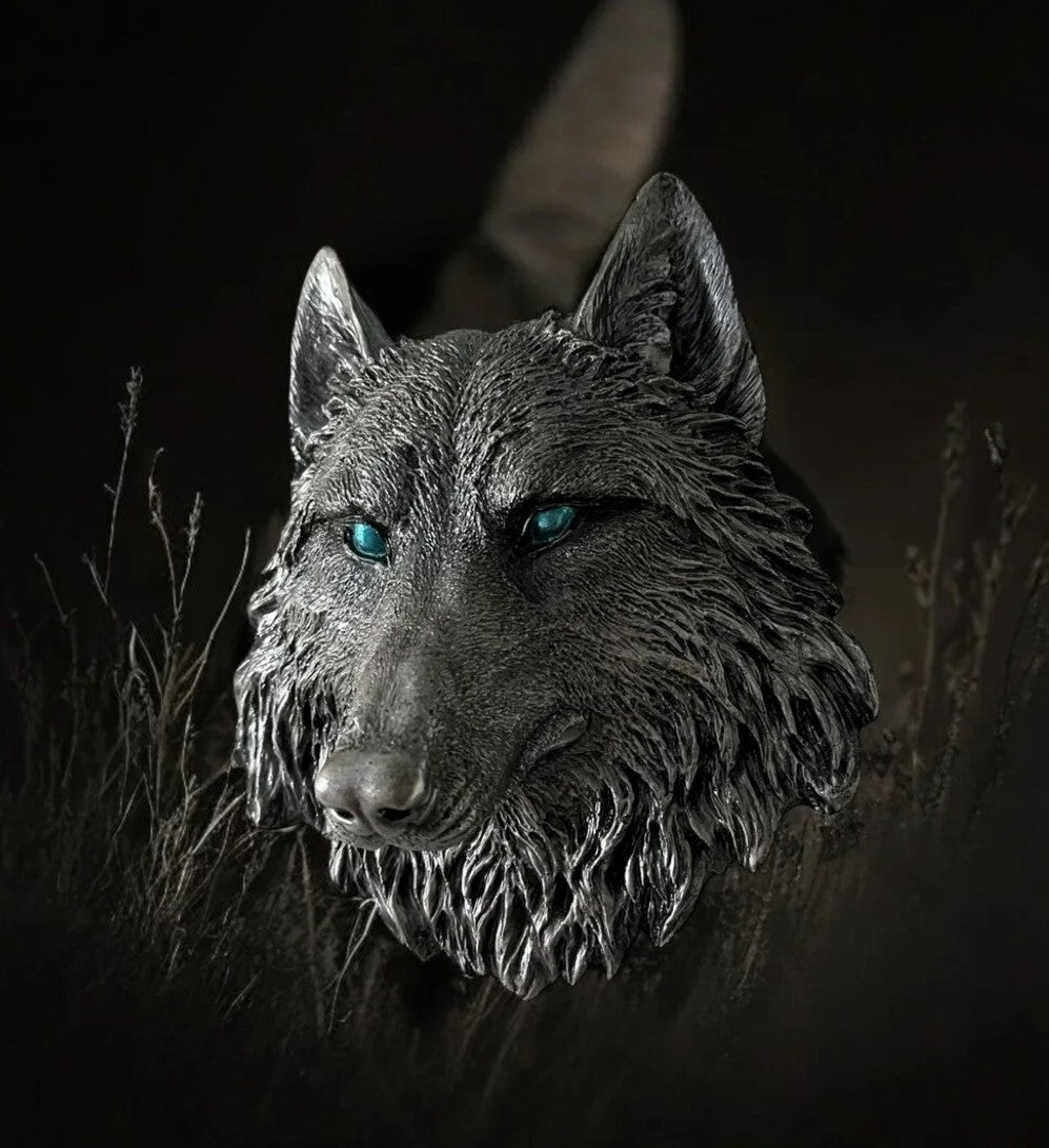 Handmade 3D Wolf Wall Art, Wild Animal Decor, Wolf Head Sculpture, Dog Statue