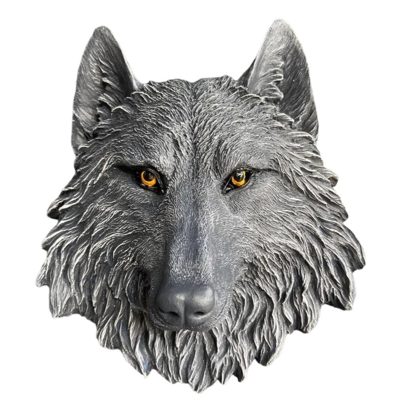 Handmade 3D Wolf Wall Art, Wild Animal Decor, Wolf Head Sculpture, Dog Statue