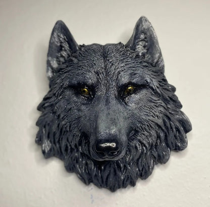 Handmade 3D Wolf Wall Art, Wild Animal Decor, Wolf Head Sculpture, Dog Statue