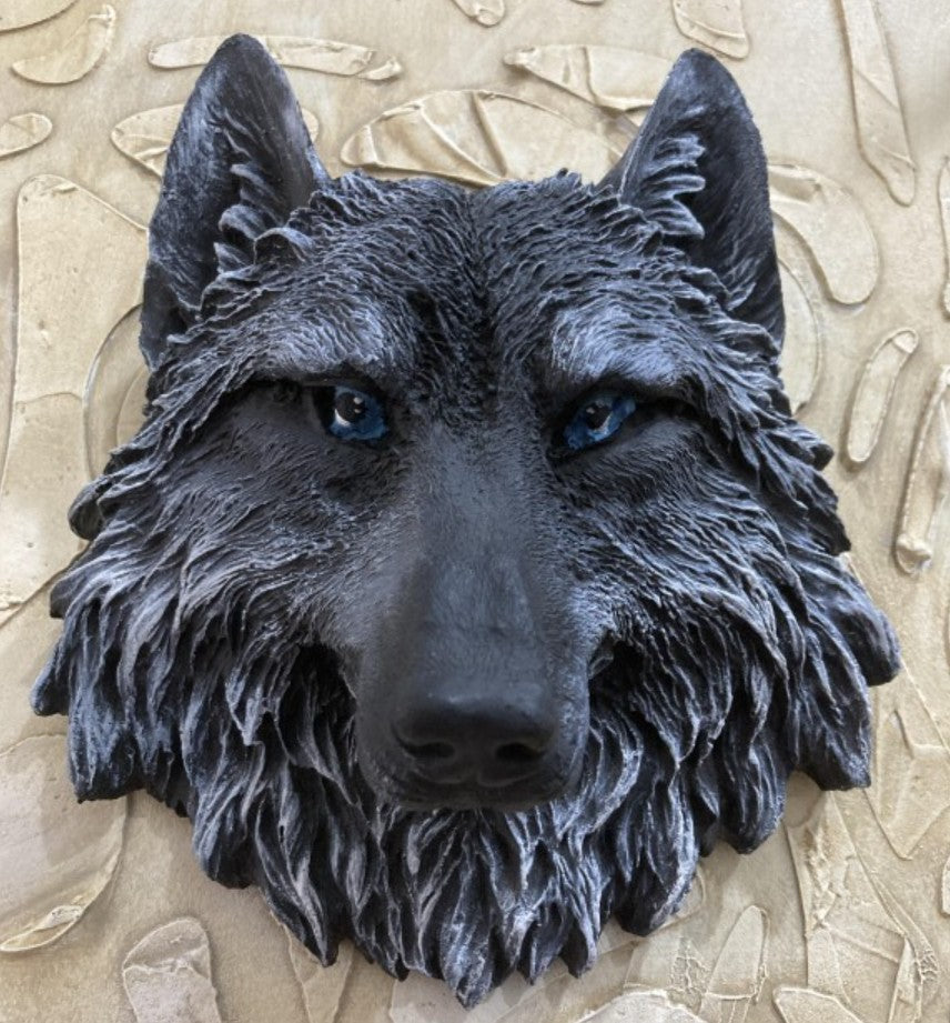 Handmade 3D Wolf Wall Art, Wild Animal Decor, Wolf Head Sculpture, Dog Statue