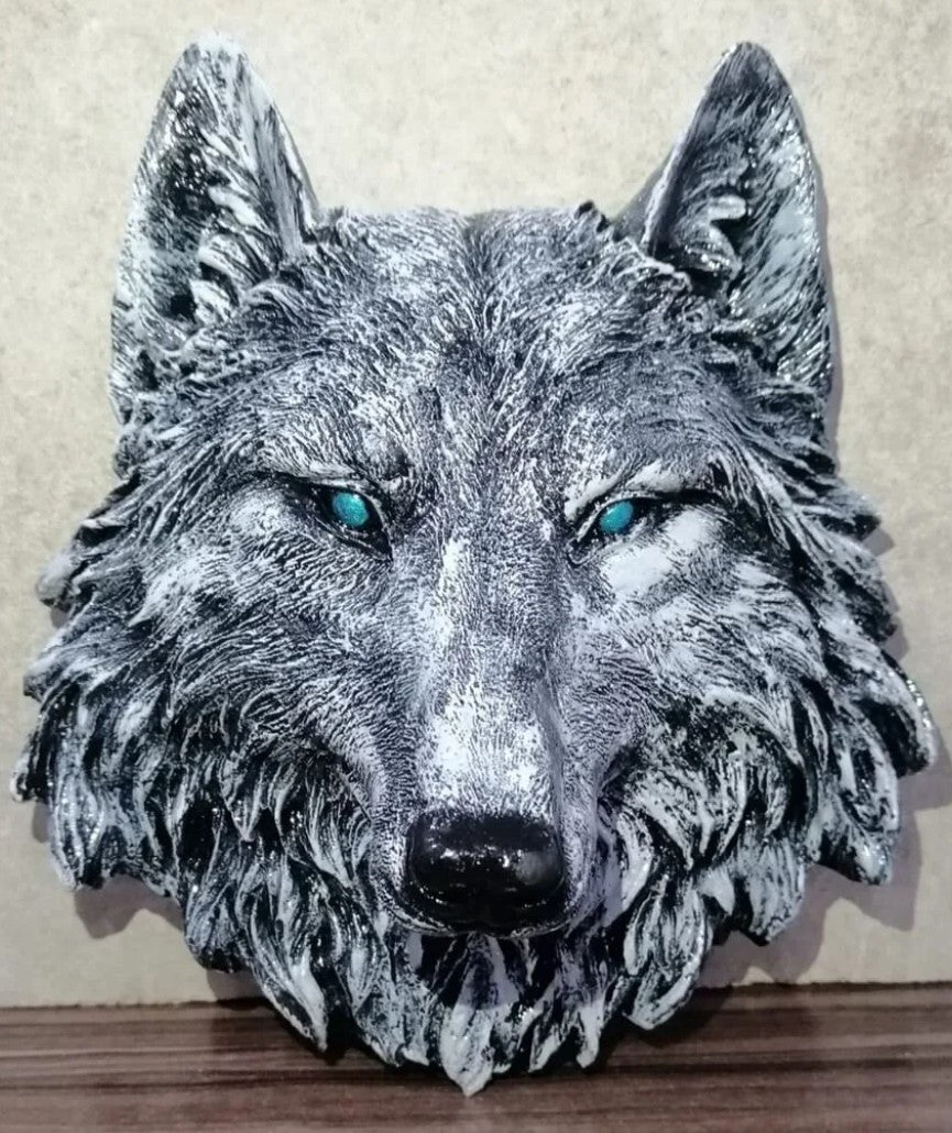 Handmade 3D Wolf Wall Art, Wild Animal Decor, Wolf Head Sculpture, Dog Statue