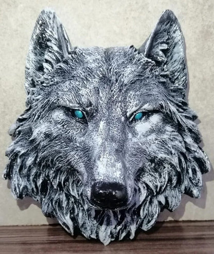 Handmade 3D Wolf Wall Art, Wild Animal Decor, Wolf Head Sculpture, Dog Statue