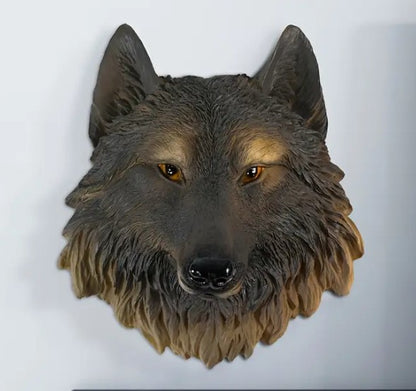 Handmade 3D Wolf Wall Art, Wild Animal Decor, Wolf Head Sculpture, Dog Statue