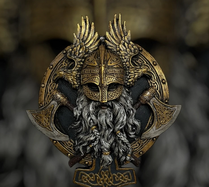 3D Viking Wall Sculpture, Viking Wall Art, Polyester Viking Wall Statue, 3D Norse Viking Head Wall Statue, Viking Warrior Wall Sculpture