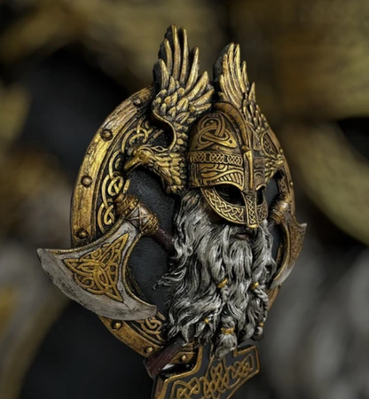 3D Viking Wall Sculpture, Viking Wall Art, Polyester Viking Wall Statue, 3D Norse Viking Head Wall Statue, Viking Warrior Wall Sculpture