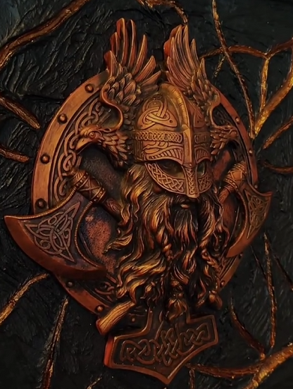 3D Viking Wall Sculpture, Viking Wall Art, Polyester Viking Wall Statue, 3D Norse Viking Head Wall Statue, Viking Warrior Wall Sculpture