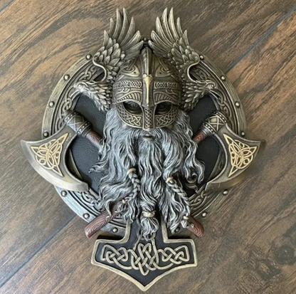 3D Viking Wall Sculpture, Viking Wall Art, Polyester Viking Wall Statue, 3D Norse Viking Head Wall Statue, Viking Warrior Wall Sculpture