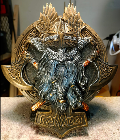 3D Viking Wall Sculpture, Viking Wall Art, Polyester Viking Wall Statue, 3D Norse Viking Head Wall Statue, Viking Warrior Wall Sculpture
