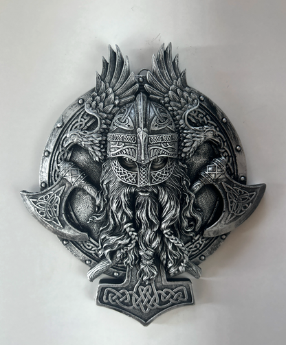 3D Viking Wall Sculpture, Viking Wall Art, Polyester Viking Wall Statue, 3D Norse Viking Head Wall Statue, Viking Warrior Wall Sculpture