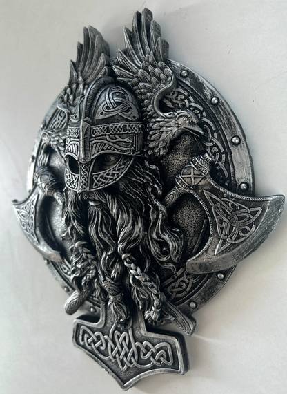3D Viking Wall Sculpture, Viking Wall Art, Polyester Viking Wall Statue, 3D Norse Viking Head Wall Statue, Viking Warrior Wall Sculpture