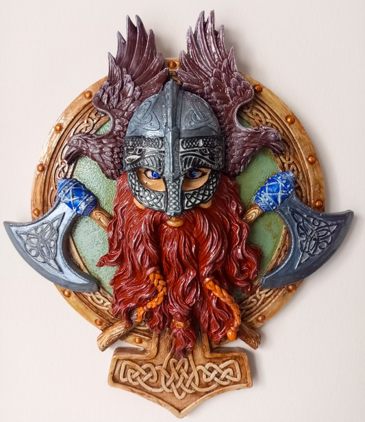 3D Viking Wall Sculpture, Viking Wall Art, Polyester Viking Wall Statue, 3D Norse Viking Head Wall Statue, Viking Warrior Wall Sculpture
