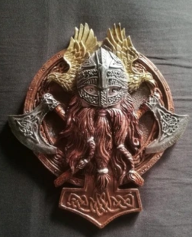 3D Viking Wall Sculpture, Viking Wall Art, Polyester Viking Wall Statue, 3D Norse Viking Head Wall Statue, Viking Warrior Wall Sculpture