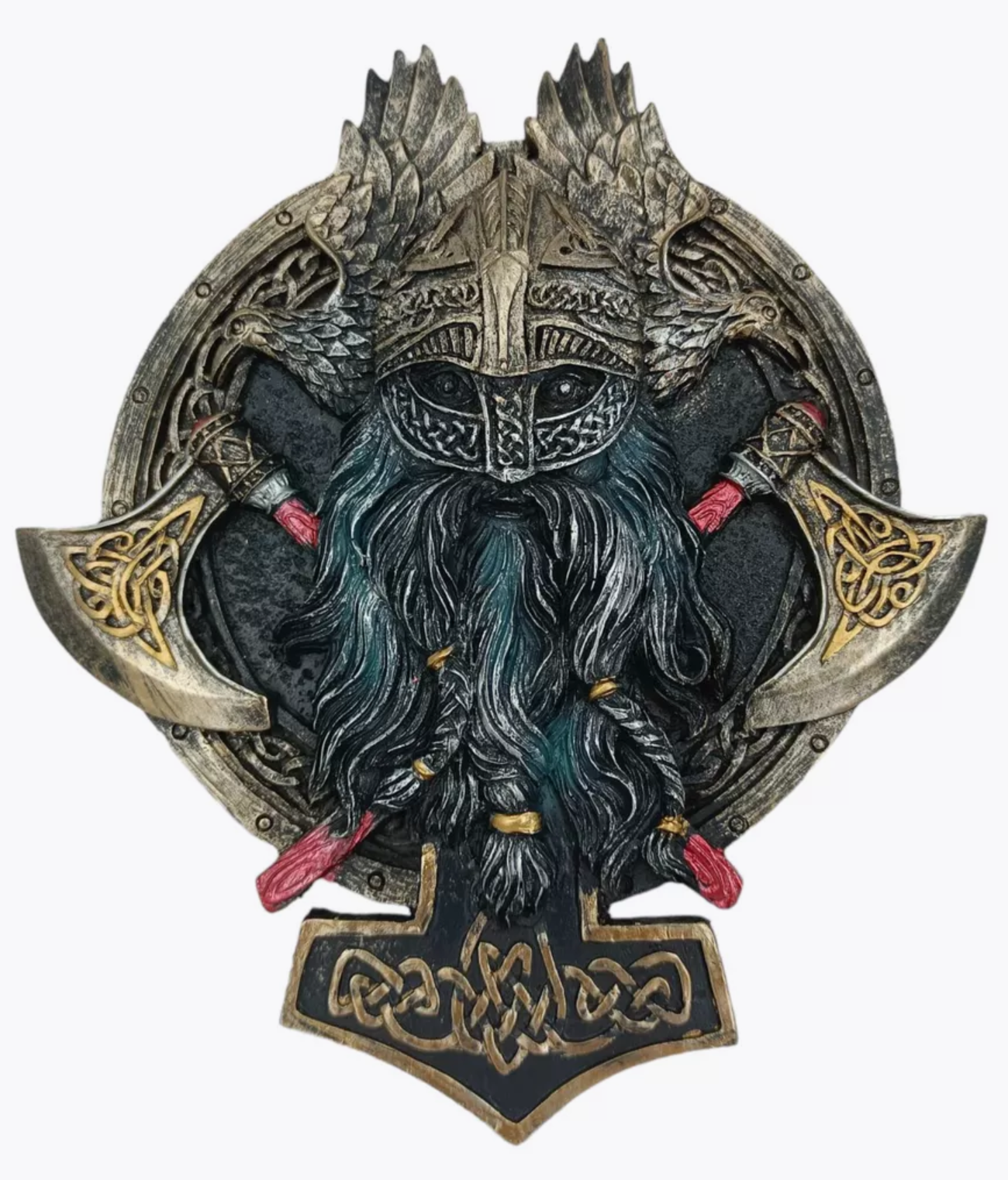 3D Viking Wall Sculpture, Viking Wall Art, Polyester Viking Wall Statue, 3D Norse Viking Head Wall Statue, Viking Warrior Wall Sculpture