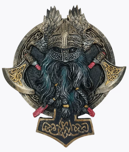 3D Viking Wall Sculpture, Viking Wall Art, Polyester Viking Wall Statue, 3D Norse Viking Head Wall Statue, Viking Warrior Wall Sculpture