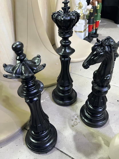 Chess Statues Set of 3, Chess Art Sculptures, Decorative Chess Statues, Chess Sculpture, Chess Lover Gift Set, Chess Decor, Chess Statue, Chess Decor, Chess Objects