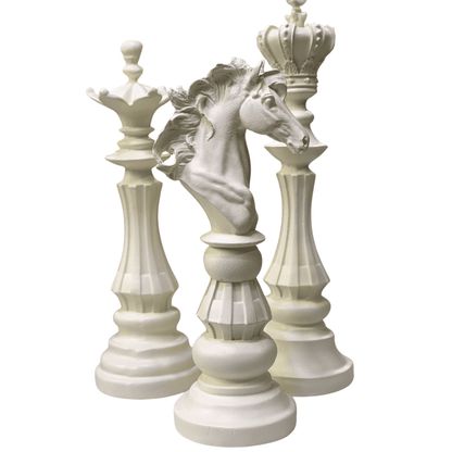 Chess Statues Set of 3, Chess Art Sculptures, Decorative Chess Statues, Chess Sculpture, Chess Lover Gift Set, Chess Decor, Chess Statue, Chess Decor, Chess Objects