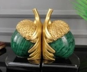 Rustic Acorn Bookends, Nature-Inspired Book Stoppers, Oak Leaf Bookend Set, Woodland Home Decor, Acorn Bookends Set, Oak Leaf Bookends, Acorn Bookshelf, Oak Leaf Bookshelf