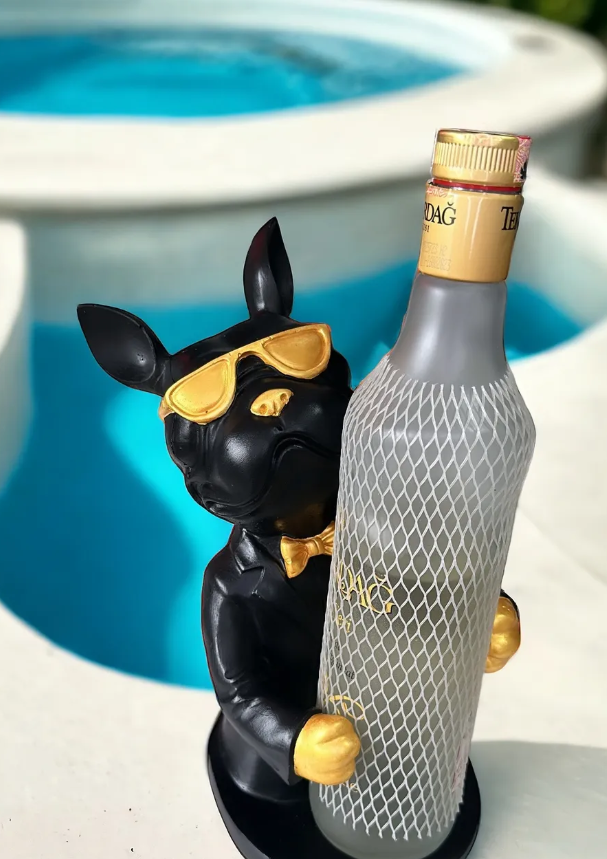 Bulldog Wine Holder Statue, Bulldog Wine Rack, Dog Wine Holder, French Bulldog Bottle Holder, Dog Wine Rack, Stylish Dog Wine Rack Decor