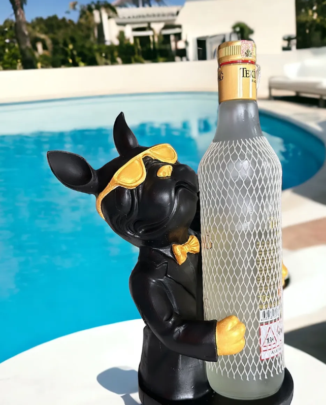 Bulldog Wine Holder Statue, Bulldog Wine Rack, Dog Wine Holder, French Bulldog Bottle Holder, Dog Wine Rack, Stylish Dog Wine Rack Decor