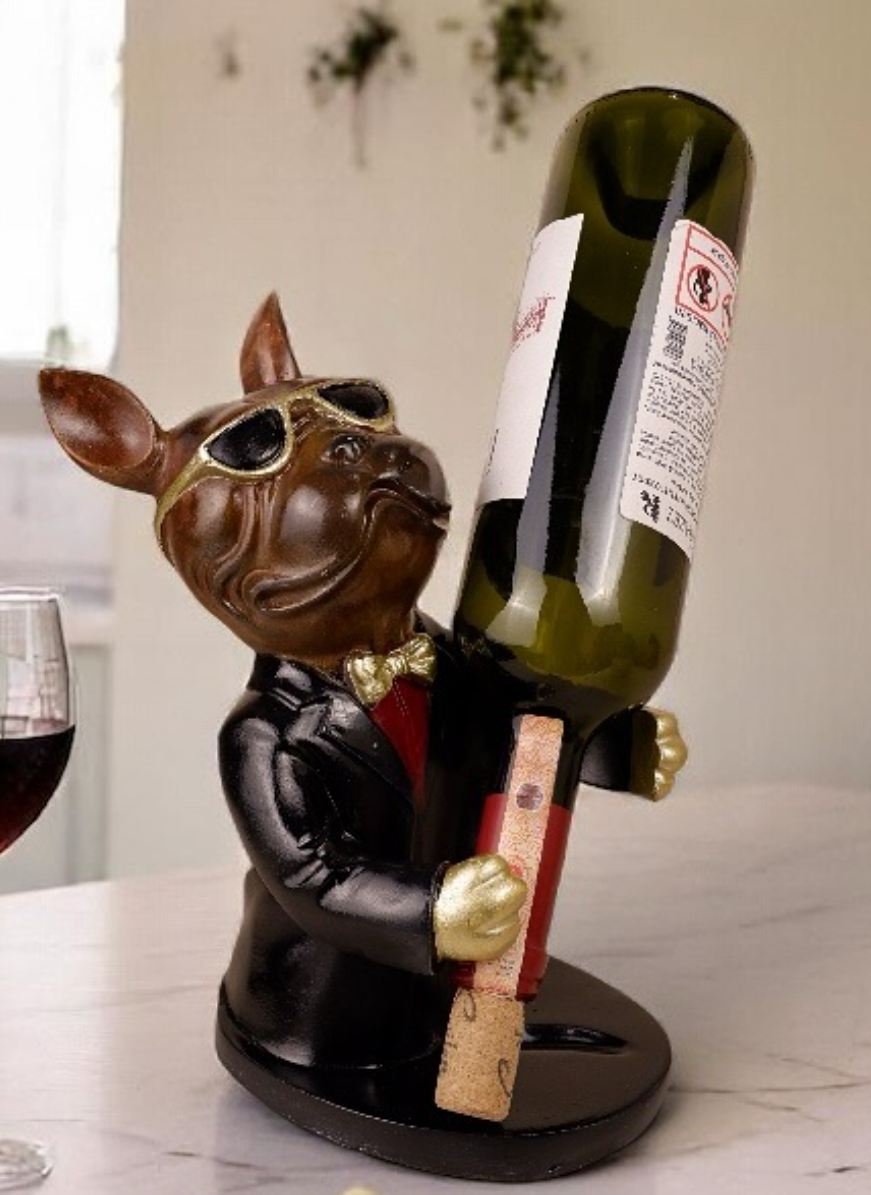 Bulldog Wine Holder Statue, Bulldog Wine Rack, Dog Wine Holder, French Bulldog Bottle Holder, Dog Wine Rack, Stylish Dog Wine Rack Decor