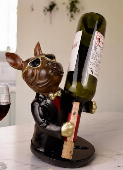 Bulldog Wine Holder Statue, Bulldog Wine Rack, Dog Wine Holder, French Bulldog Bottle Holder, Dog Wine Rack, Stylish Dog Wine Rack Decor