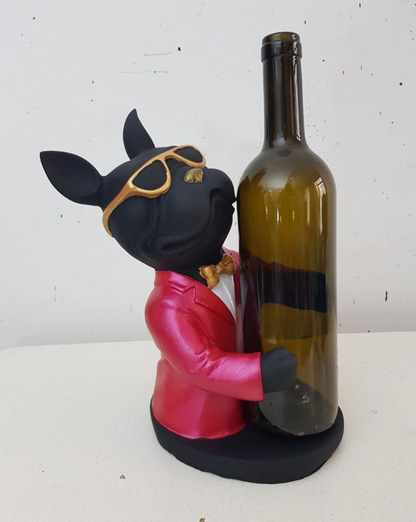 Bulldog Wine Holder Statue, Bulldog Wine Rack, Dog Wine Holder, French Bulldog Bottle Holder, Dog Wine Rack, Stylish Dog Wine Rack Decor