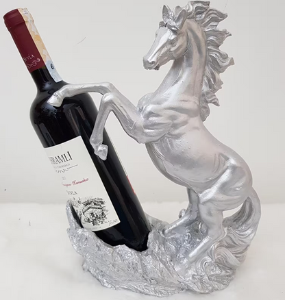 Rearing Horse Wine Rack, Polyester Horse Wine Holder, Equestrian Wine Rack Sculpture, Horse Standing Wine Rack, Polyester Horse Wine Rack