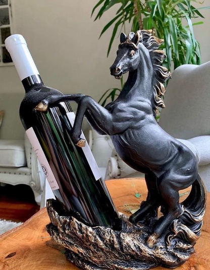 Rearing Horse Wine Rack, Polyester Horse Wine Holder, Equestrian Wine Rack Sculpture, Horse Standing Wine Rack, Polyester Horse Wine Rack