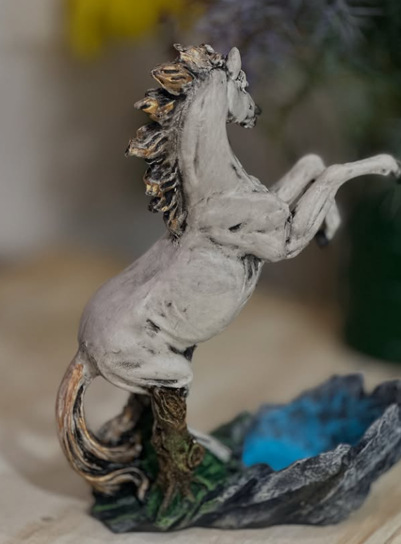 Rearing Horse Wine Rack, Polyester Horse Wine Holder, Equestrian Wine Rack Sculpture, Horse Standing Wine Rack, Polyester Horse Wine Rack