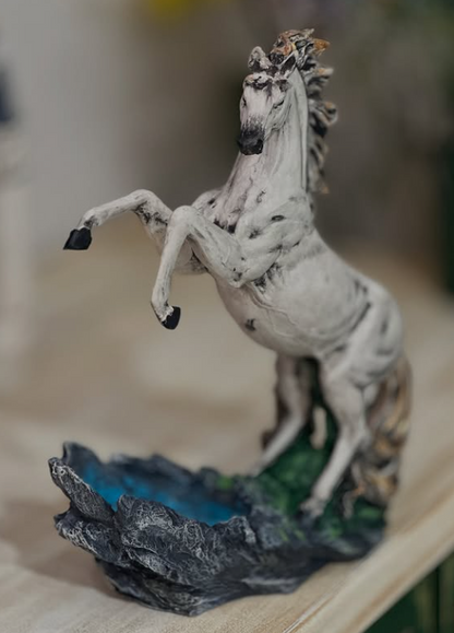 Rearing Horse Wine Rack, Polyester Horse Wine Holder, Equestrian Wine Rack Sculpture, Horse Standing Wine Rack, Polyester Horse Wine Rack