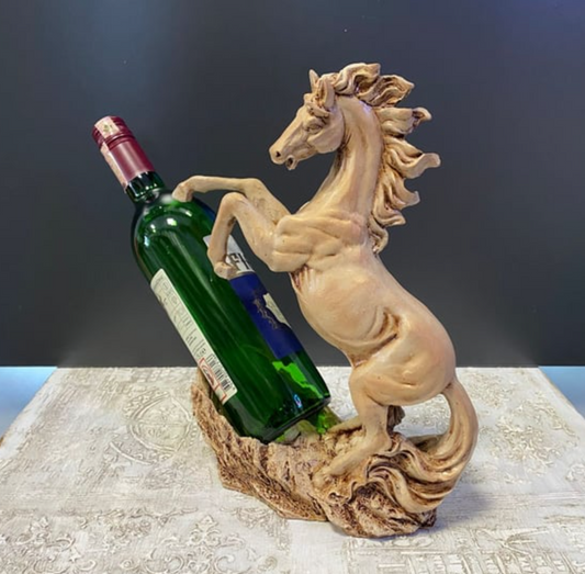 Rearing Horse Wine Rack, Polyester Horse Wine Holder, Equestrian Wine Rack Sculpture, Horse Standing Wine Rack, Polyester Horse Wine Rack