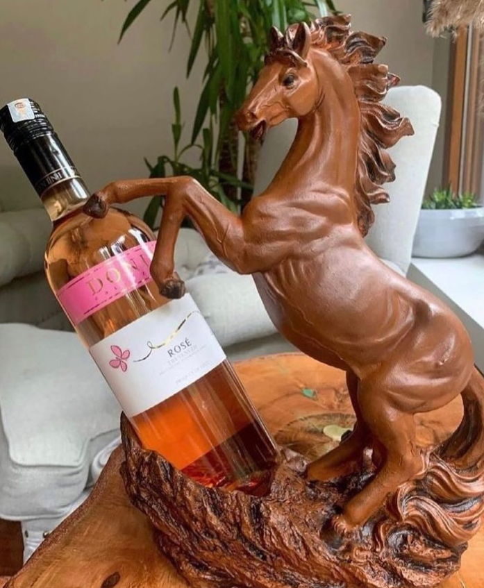 Rearing Horse Wine Rack, Polyester Horse Wine Holder, Equestrian Wine Rack Sculpture, Horse Standing Wine Rack, Polyester Horse Wine Rack