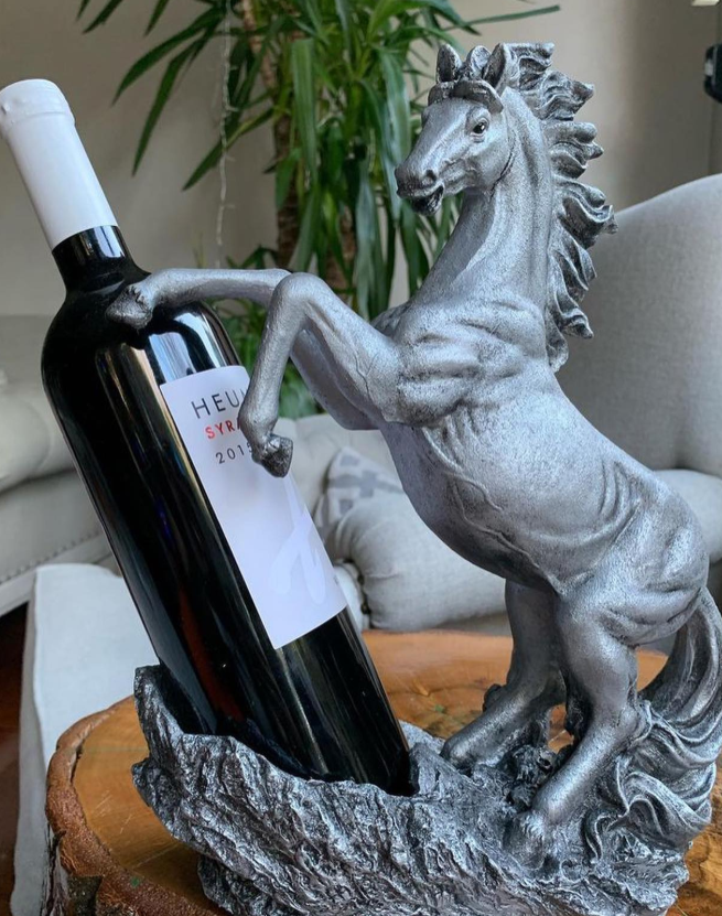 Rearing Horse Wine Rack, Polyester Horse Wine Holder, Equestrian Wine Rack Sculpture, Horse Standing Wine Rack, Polyester Horse Wine Rack