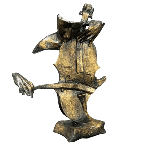 Handmade Abstract Cellist Decor, Musician Sculpture, Handmade Cellist Statue, Modern Music Art Decor, Abstract Cello Sculpture, Cello Statue