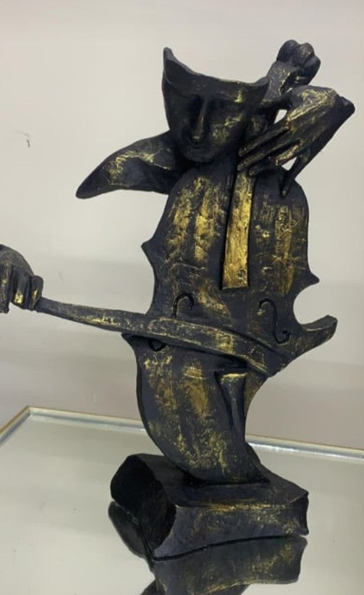 Handmade Abstract Cellist Decor, Musician Sculpture, Handmade Cellist Statue, Modern Music Art Decor, Abstract Cello Sculpture, Cello Statue