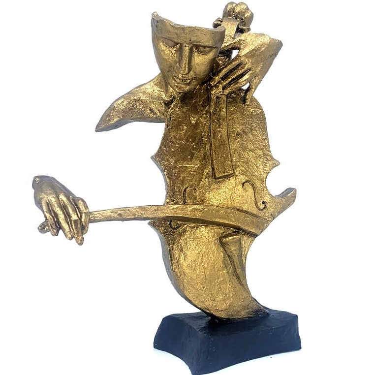 Handmade Abstract Cellist Decor, Musician Sculpture, Handmade Cellist Statue, Modern Music Art Decor, Abstract Cello Sculpture, Cello Statue