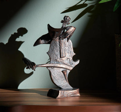 Handmade Abstract Cellist Decor, Musician Sculpture, Handmade Cellist Statue, Modern Music Art Decor, Abstract Cello Sculpture, Cello Statue