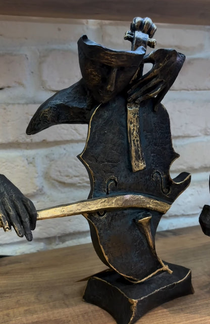 Handmade Abstract Cellist Decor, Musician Sculpture, Handmade Cellist Statue, Modern Music Art Decor, Abstract Cello Sculpture, Cello Statue