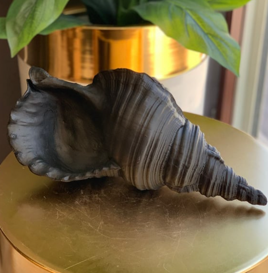 Large Sea Shell Statue, Polyester Sea Shell Sculpture, Elegant Sea Shell Decor, Beach Inspired Shell Sculpture, Coastal Shell Accent Decor