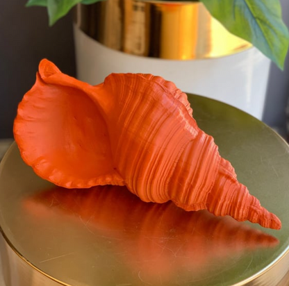 Large Sea Shell Statue, Polyester Sea Shell Sculpture, Elegant Sea Shell Decor, Beach Inspired Shell Sculpture, Coastal Shell Accent Decor