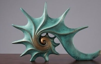 Spiralfossil-Skulptur, nautische Küstendekoration, Polyester nautische Fossiliendekoration, Fossile Muschelstatue, Muschelfossil-Skulptur, Fossile Muschelskulptur
