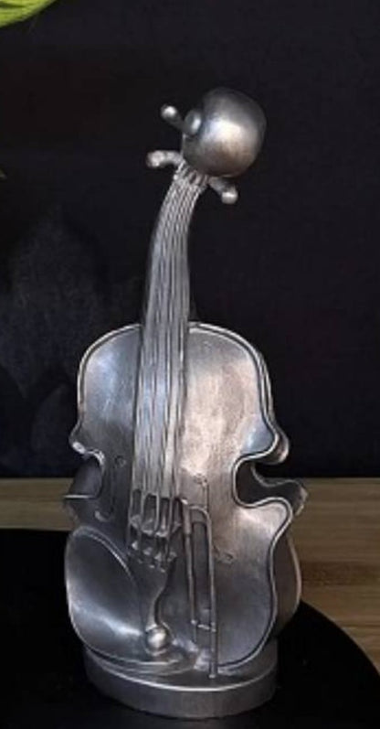 Handmade Violin Decor, Abstract Music Sculpture, Modern Musician Gift, Handmade Abstract Violin Statue, Handmade Violin Art Statue