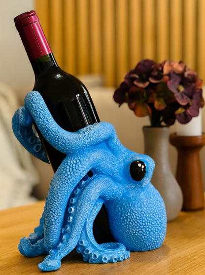 Handmade Octopus Wine Rack Holder, Octopus Shaped Wine Rack, Marine Theme Octopus Wine Bottle Holder, Unique Octopus Wine Rack Decor