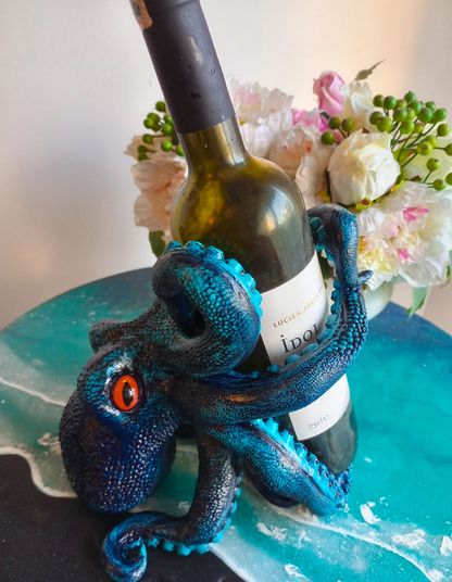 Handmade Octopus Wine Rack Holder, Octopus Shaped Wine Rack, Marine Theme Octopus Wine Bottle Holder, Unique Octopus Wine Rack Decor