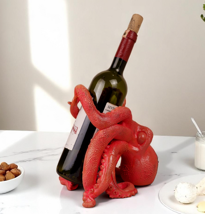 Handmade Octopus Wine Rack Holder, Octopus Shaped Wine Rack, Marine Theme Octopus Wine Bottle Holder, Unique Octopus Wine Rack Decor