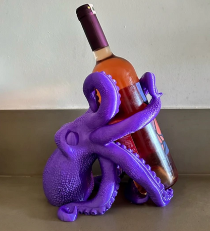 Handmade Octopus Wine Rack Holder, Octopus Shaped Wine Rack, Marine Theme Octopus Wine Bottle Holder, Unique Octopus Wine Rack Decor
