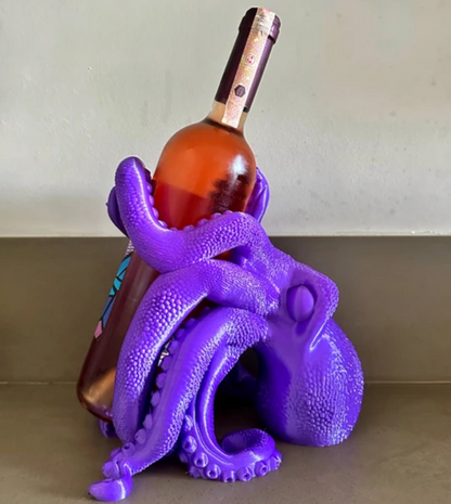 Handmade Octopus Wine Rack Holder, Octopus Shaped Wine Rack, Marine Theme Octopus Wine Bottle Holder, Unique Octopus Wine Rack Decor