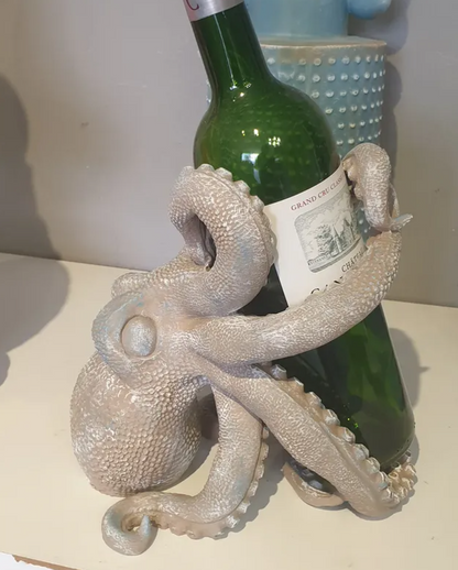 Handmade Octopus Wine Rack Holder, Octopus Shaped Wine Rack, Marine Theme Octopus Wine Bottle Holder, Unique Octopus Wine Rack Decor