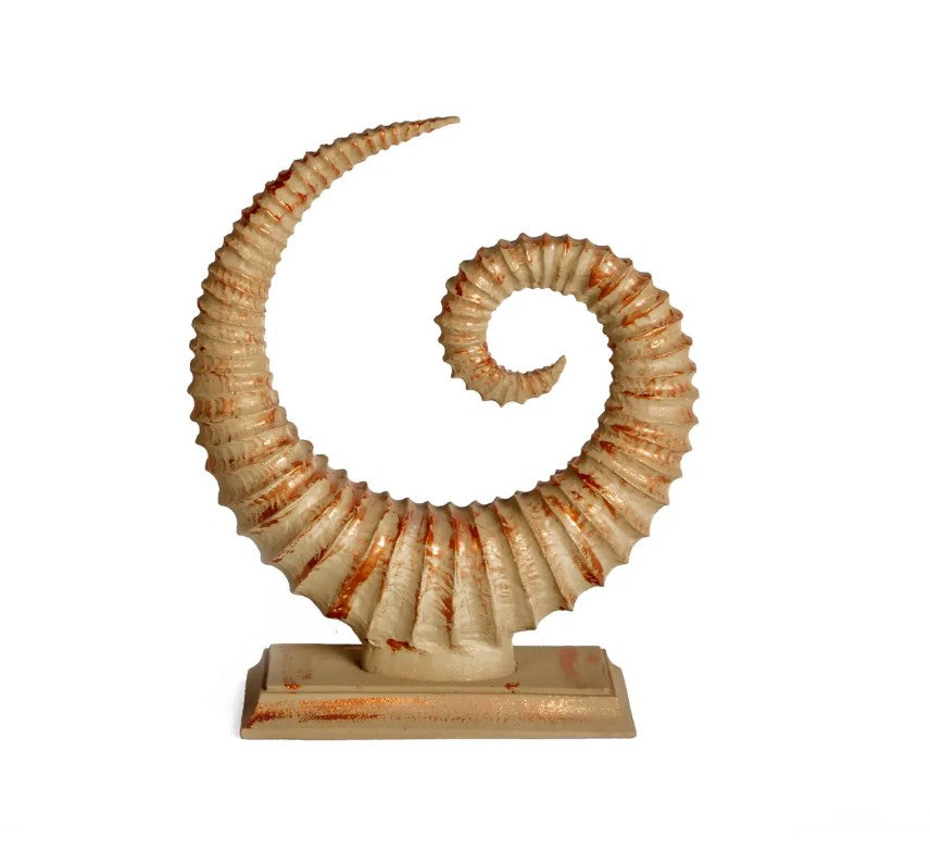 Handmade Fossil Decor Sculpture, Spiral Fossil Art Decor, Sea Shell Statue, Fossil Shell Statue, Modern Fossil Inspired Decor, Fossil Decor